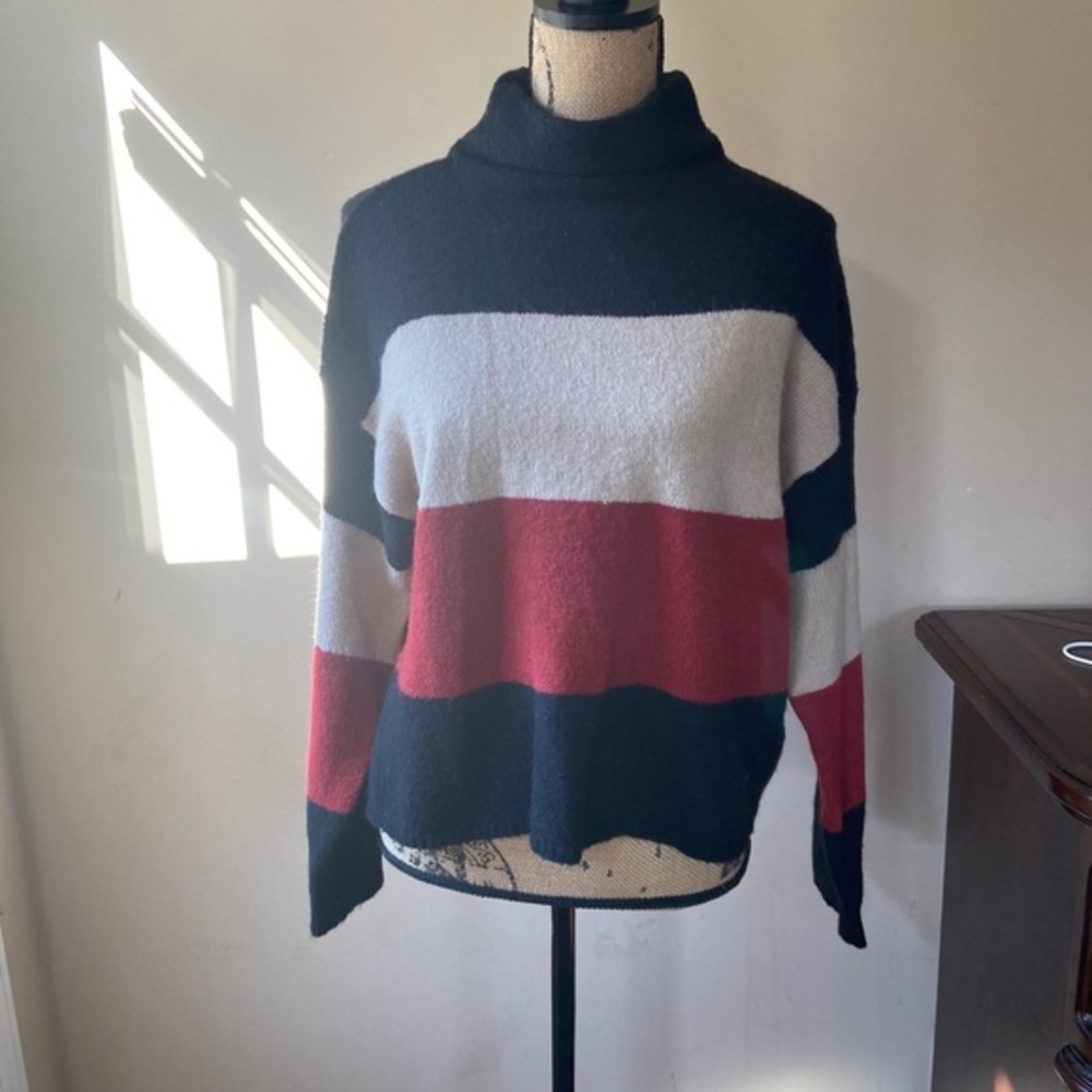 Clich Color Block Turtle Neck Pullover - image 2